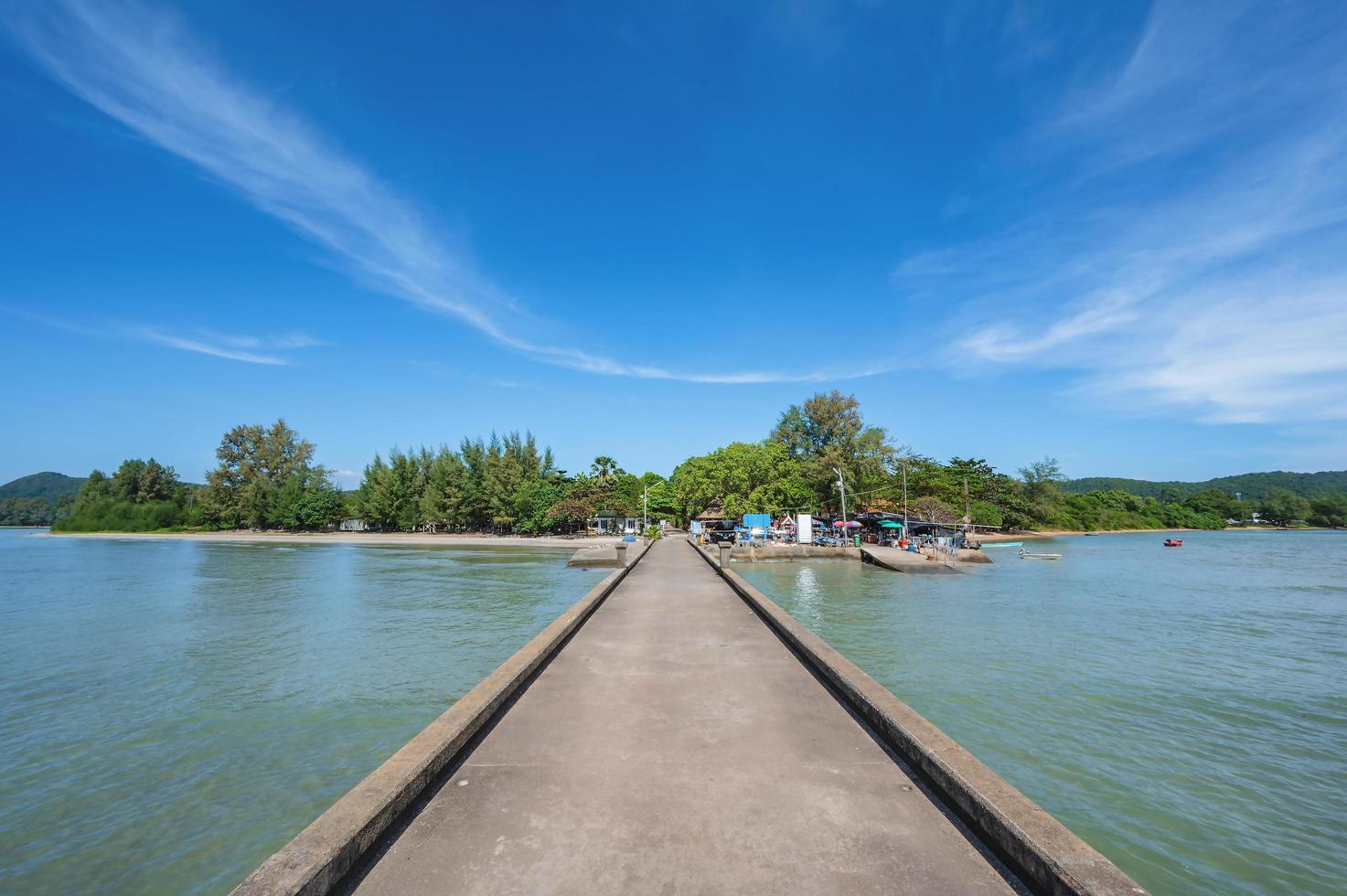 Fish Bridge with endless horizon at chanthaburi thailand. photo