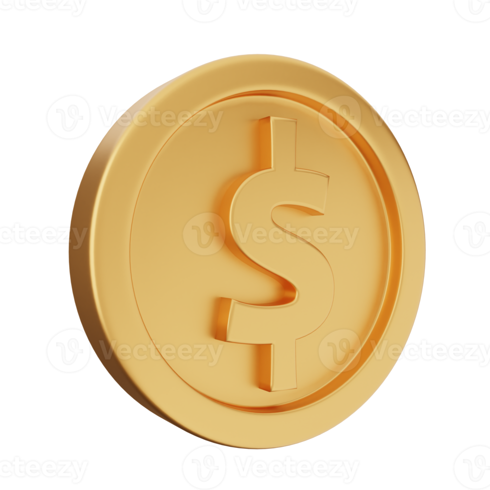 3d coin dollar gold png