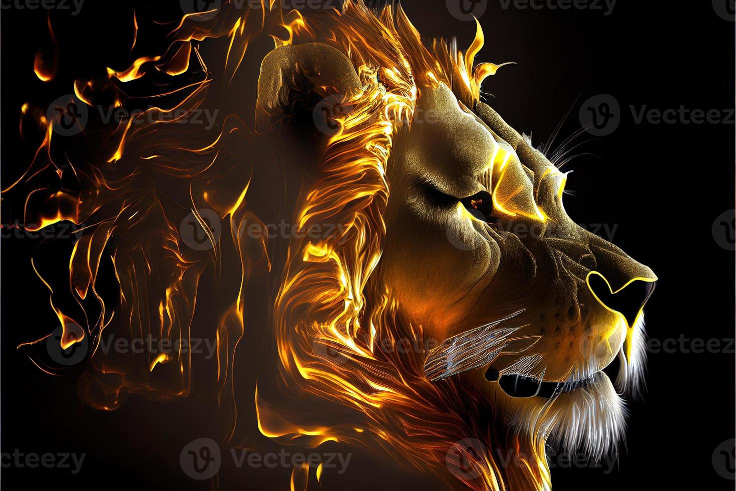 Fire lion backdrop. photo