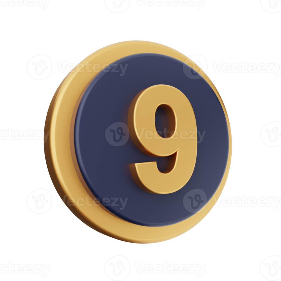 3d number icon illustration png