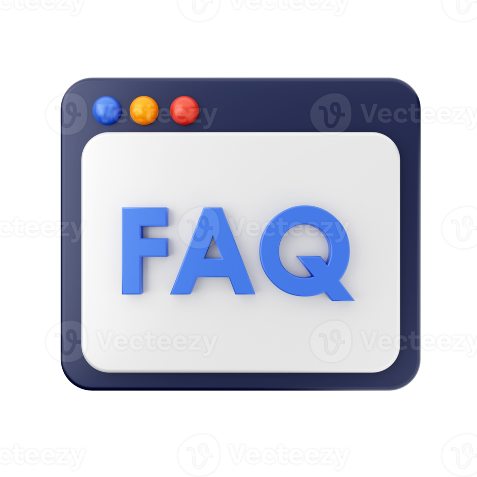 3d frequently asked questions icon illustration render png