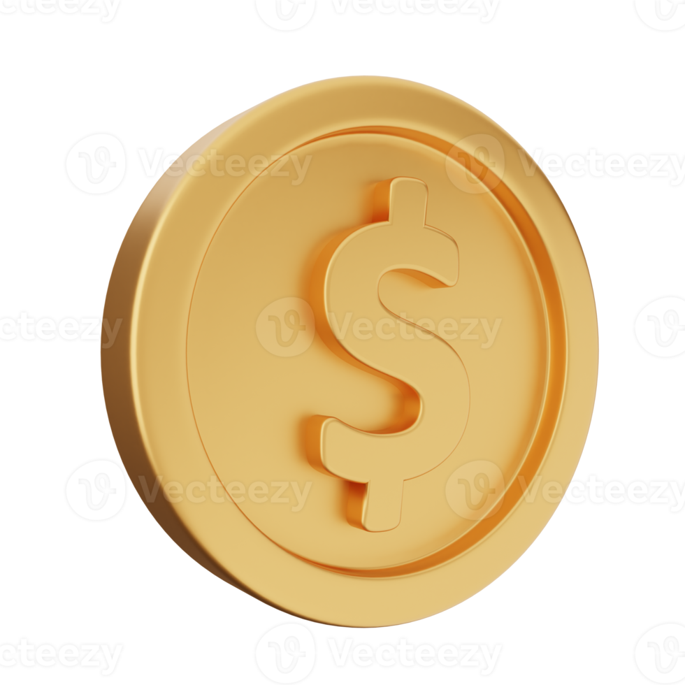 3d coin dollar gold png