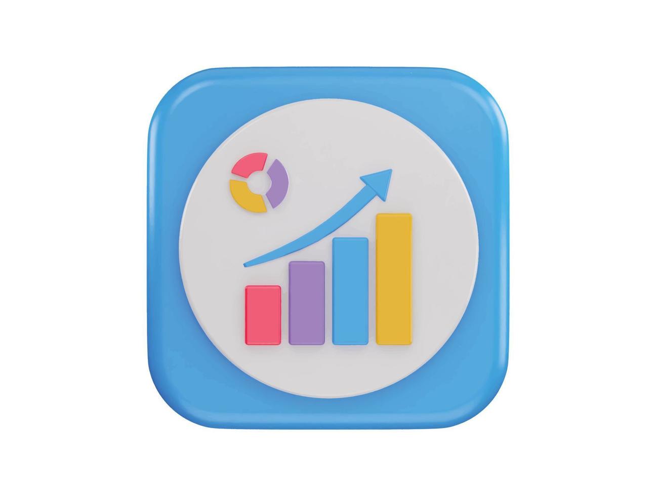 pie chart and bar chart icon 3d rendering vector illustration