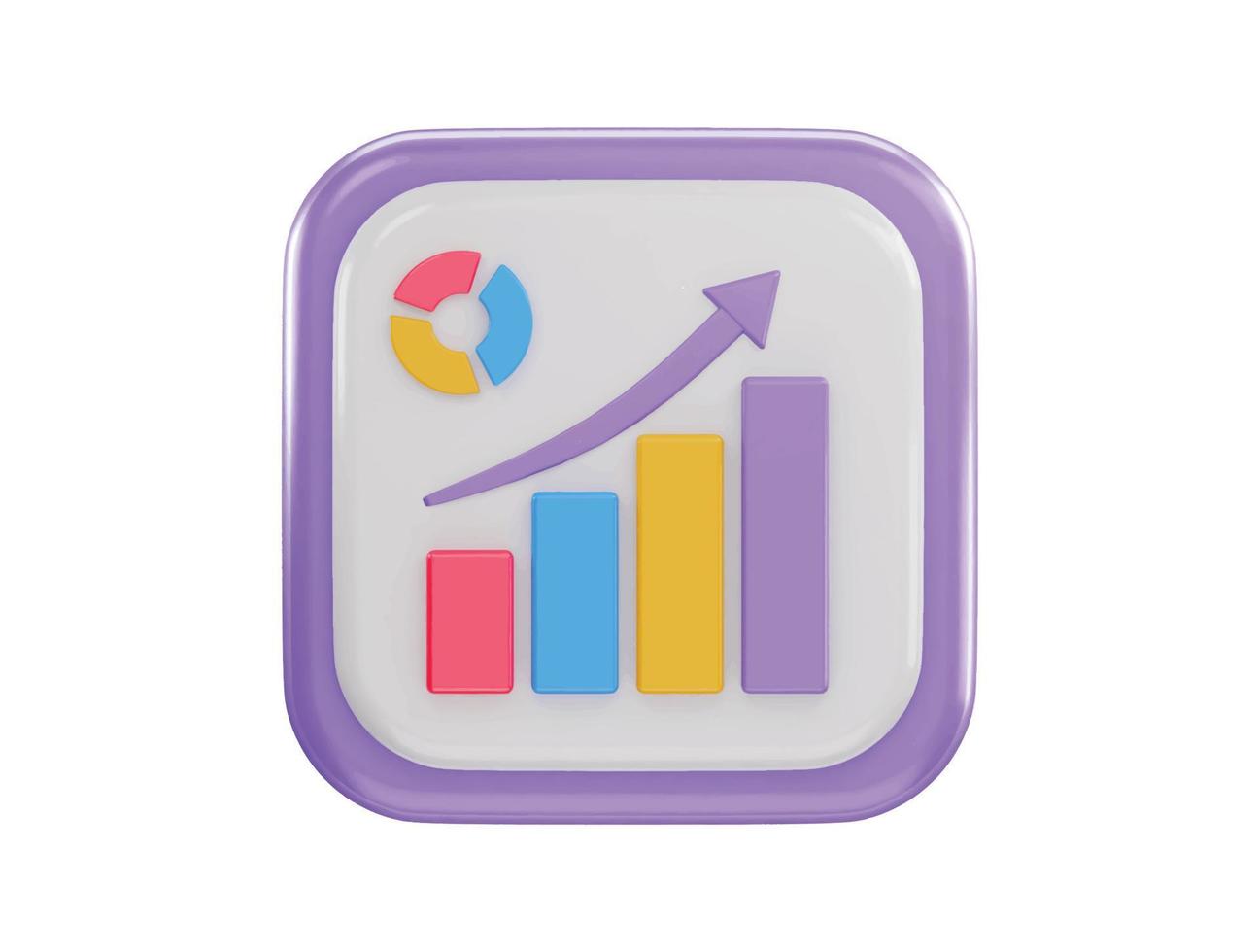 pie chart and bar chart icon 3d rendering vector illustration