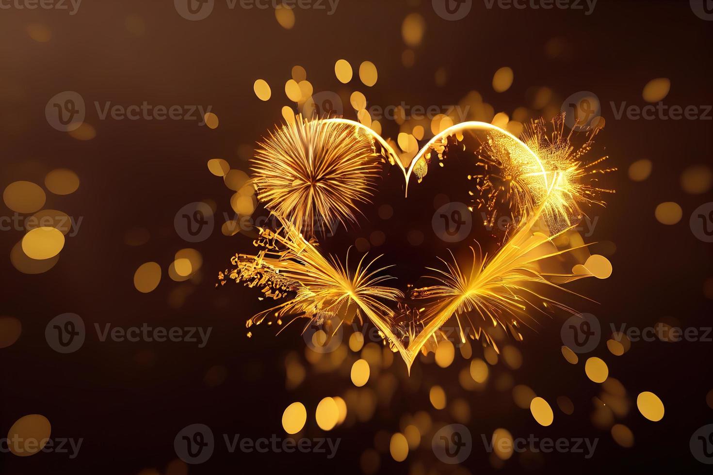 Sparkling golden heart. photo