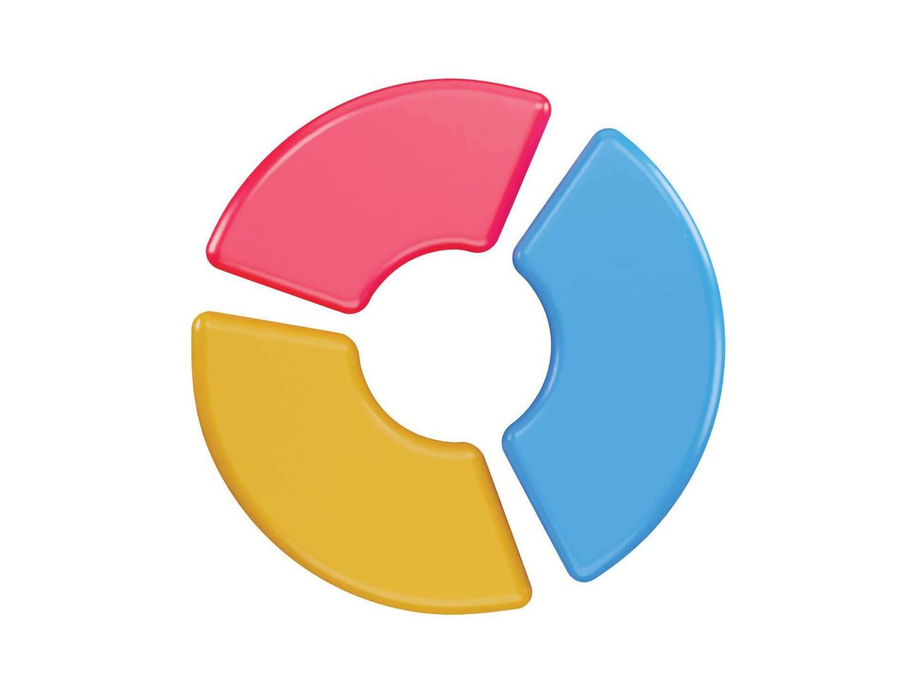 pie chart icon with 3d vector icon illustration transparent element