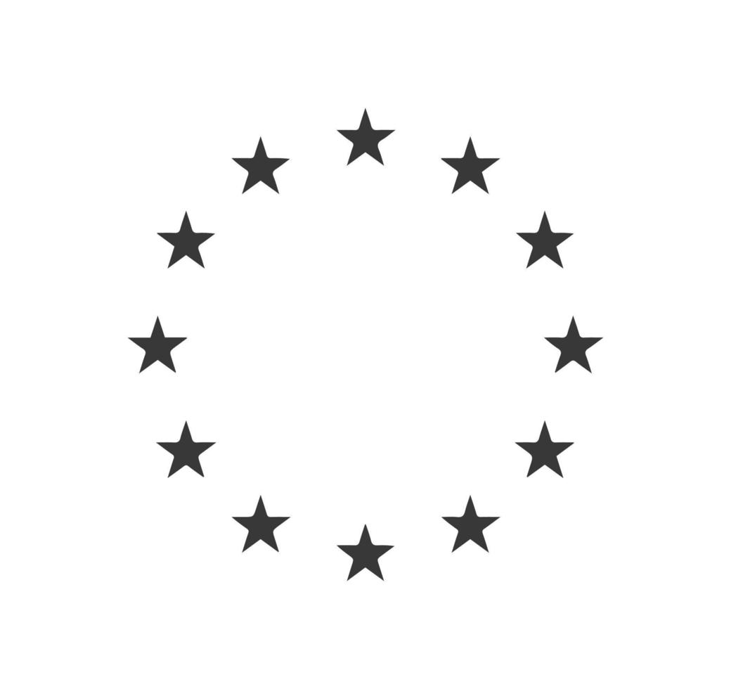 Star icons in circle black european logo design vector