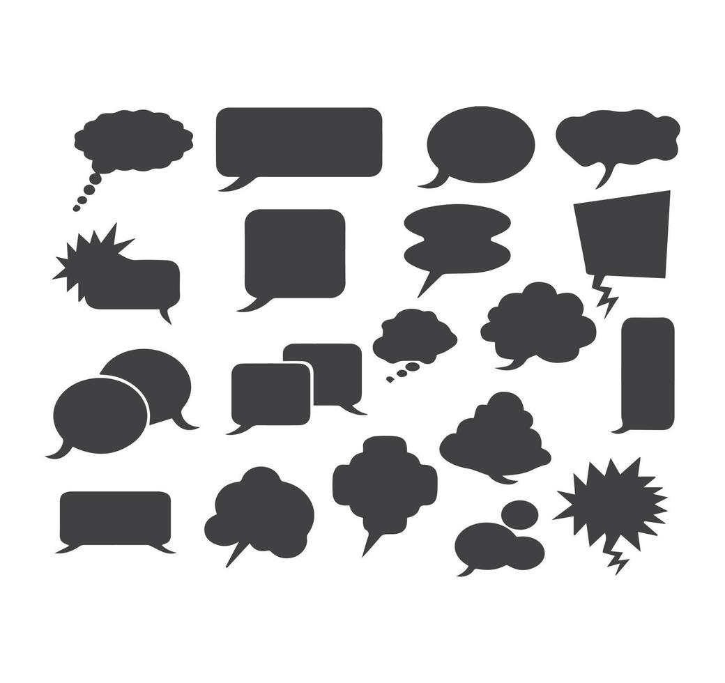 Black speech bubbles icons vector image