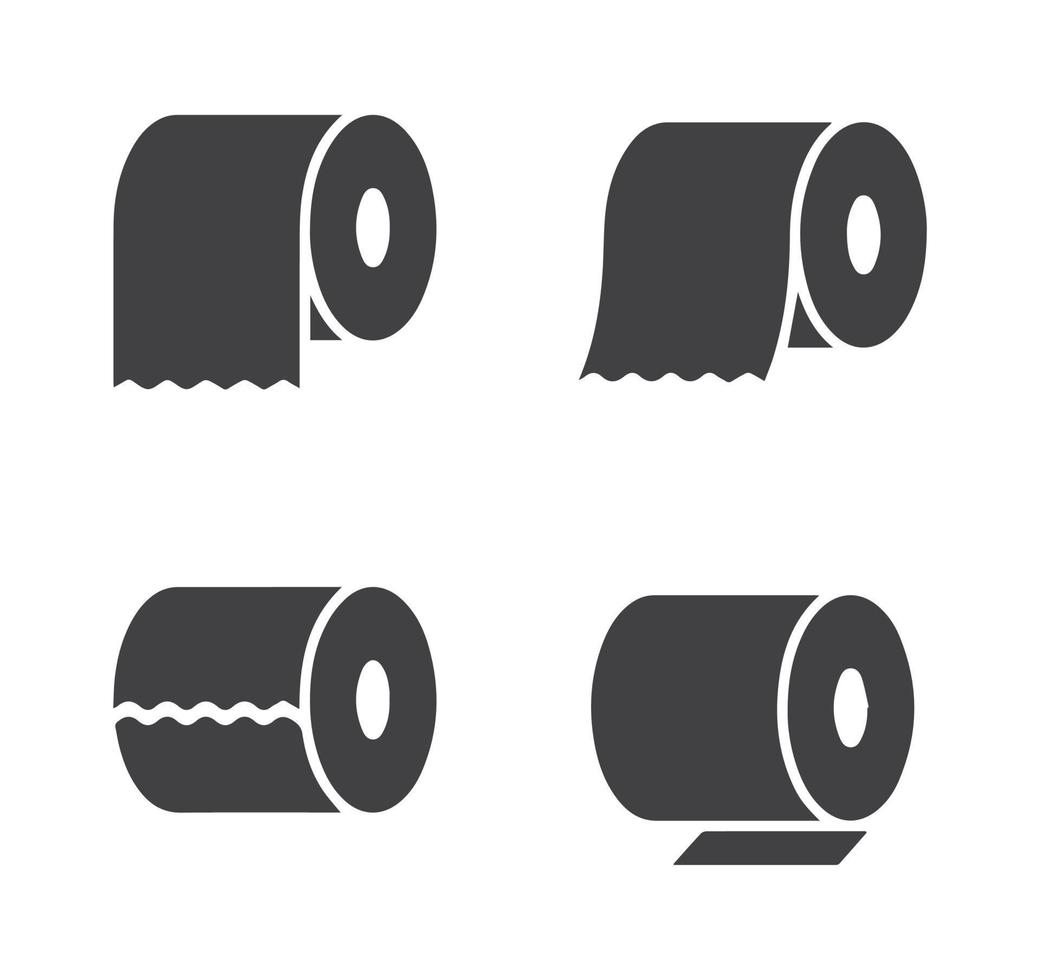 Black toilet paper icons vector image