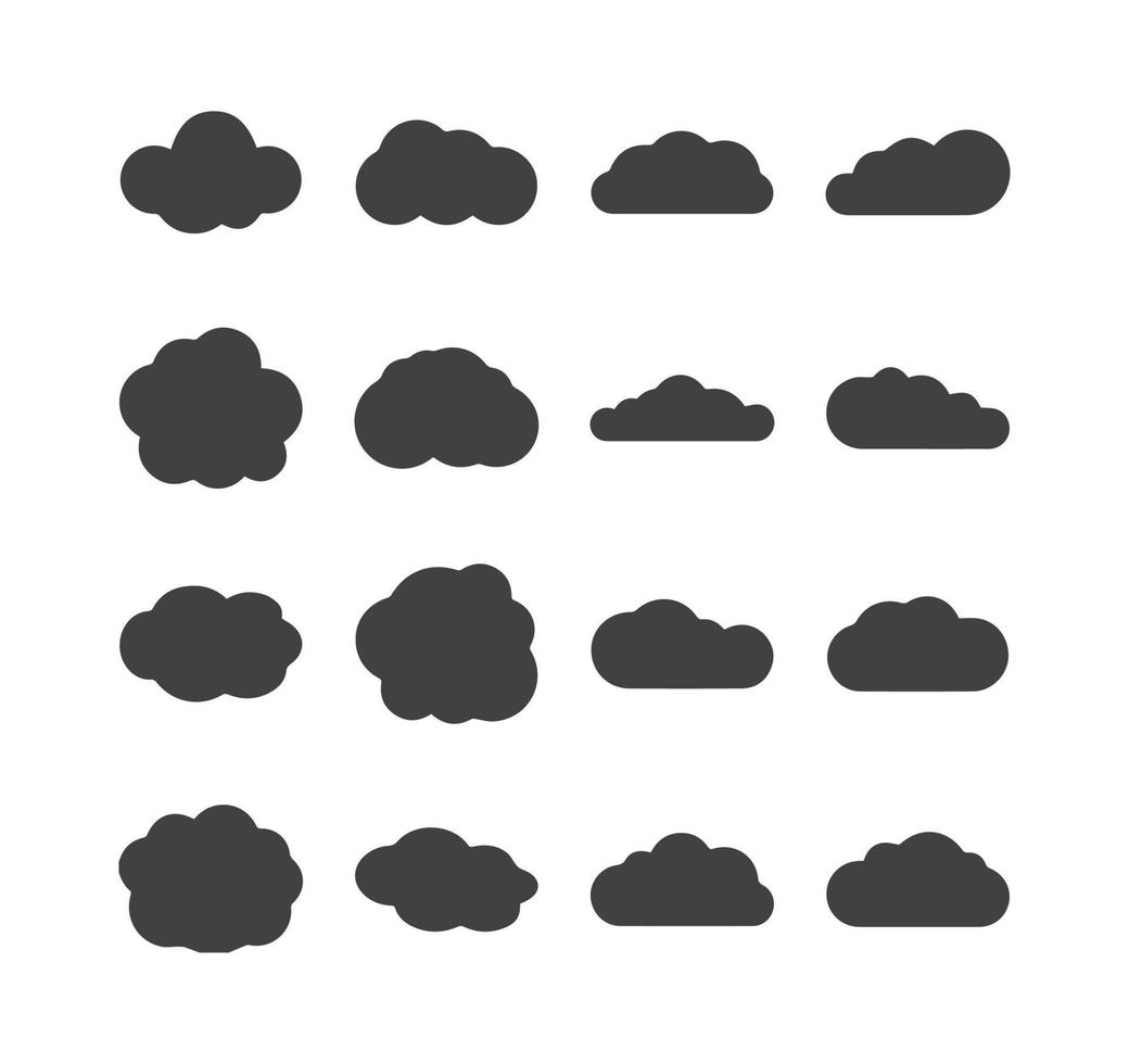 Black cloud icons vector image 22032279 Vector Art at Vecteezy