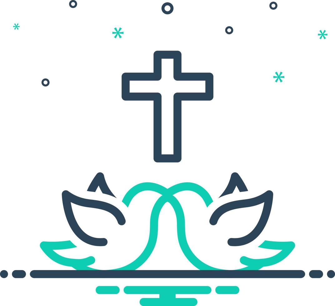mix icon for christianity vector