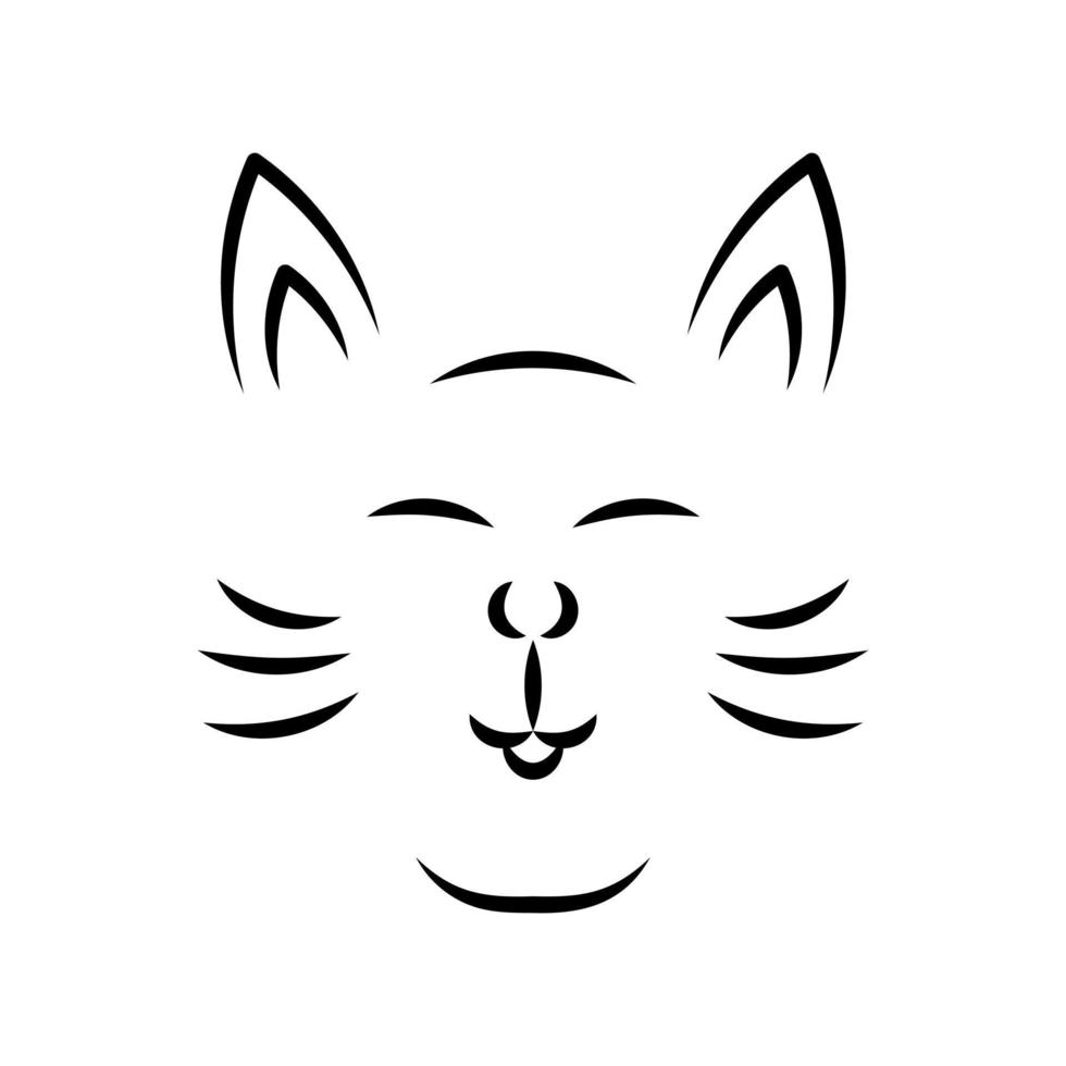 cat outline design mascot kawaii vector
