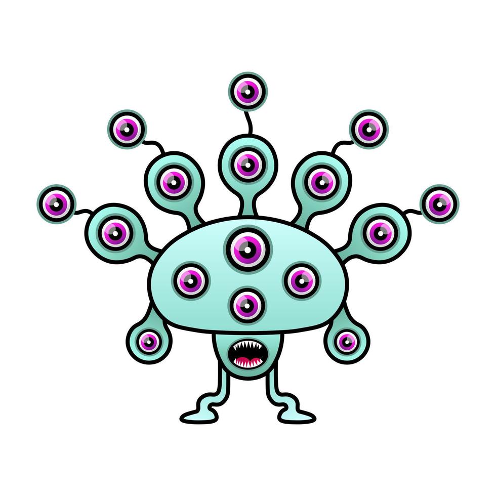 enojado ilustración extraterrestre diseño kawaii vector