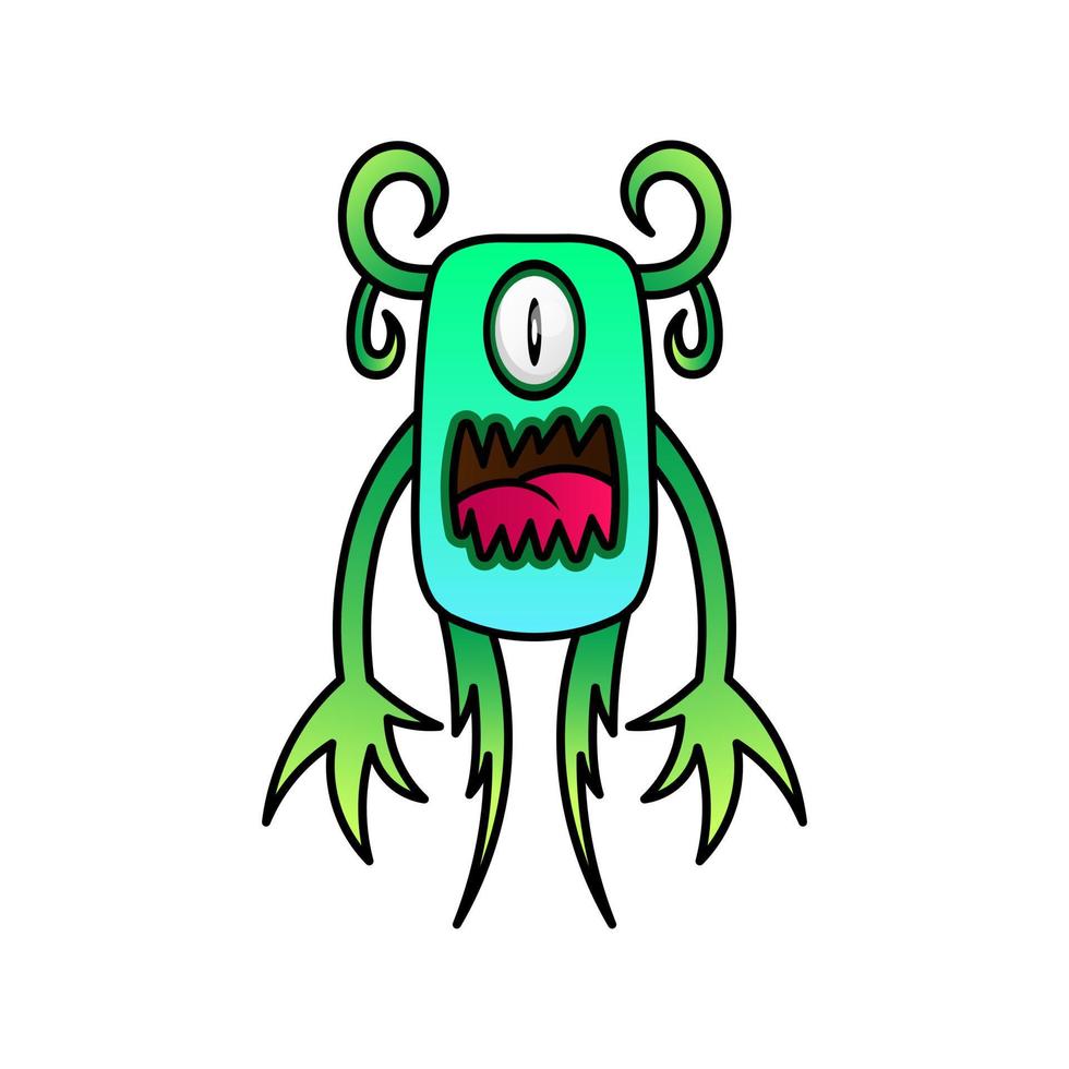 angry illustration monster design kawaii vector