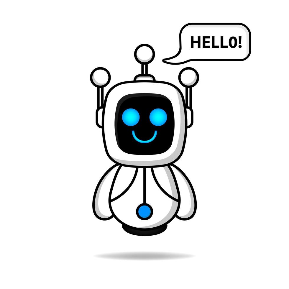 vector chatbot mascota diseño kawaii