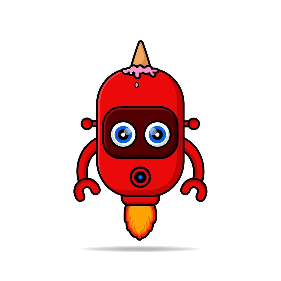 cute robot design with ice cream on the head vector