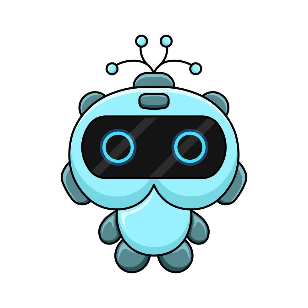 linda robot vistoso vector diseño mascota