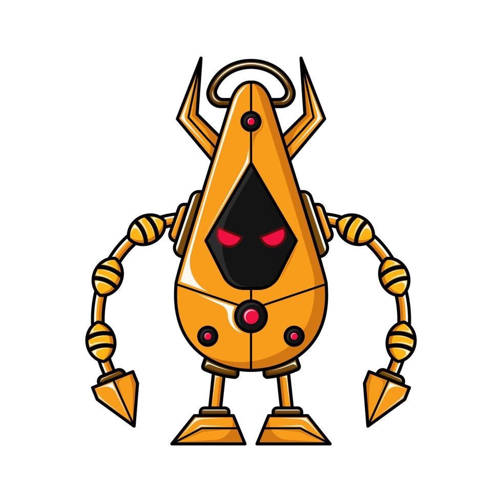 fighting robot with angry expression eyes. modern illustration of robot design vector