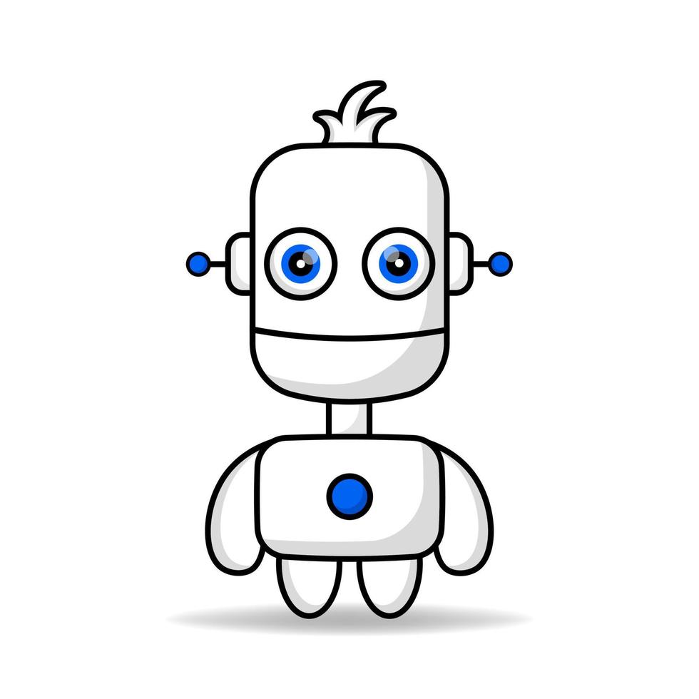 Cute robot mascot design kawaii vector