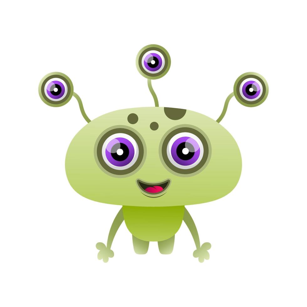 illustration vector alien design kawaii