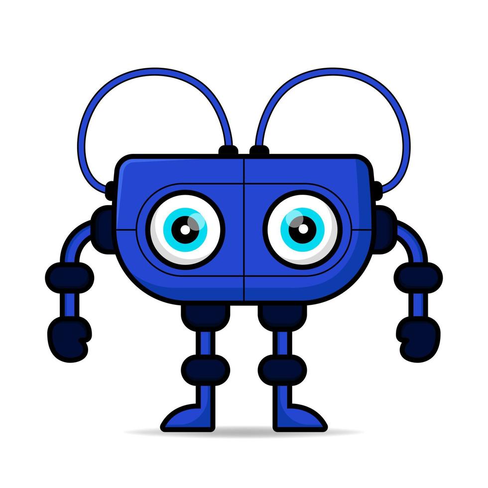 Illustration robot design mascot kawaii vector