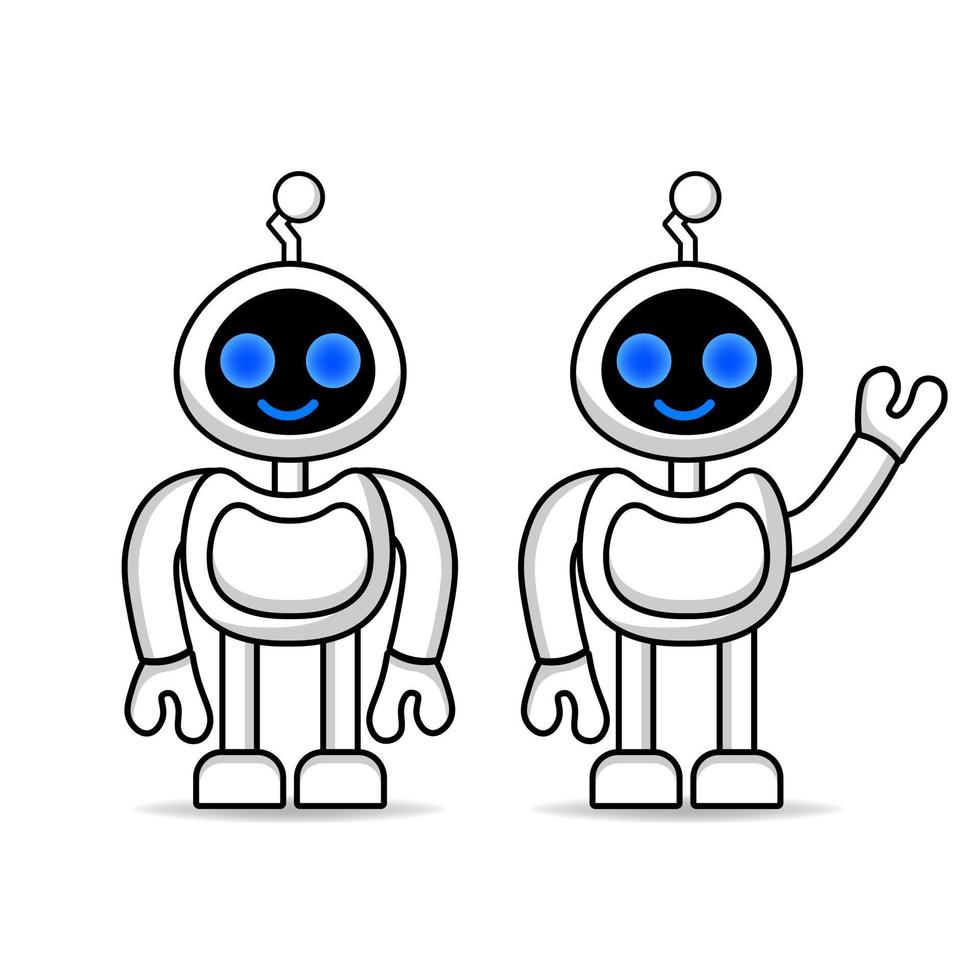 Cute robot mascot design kawaii vector