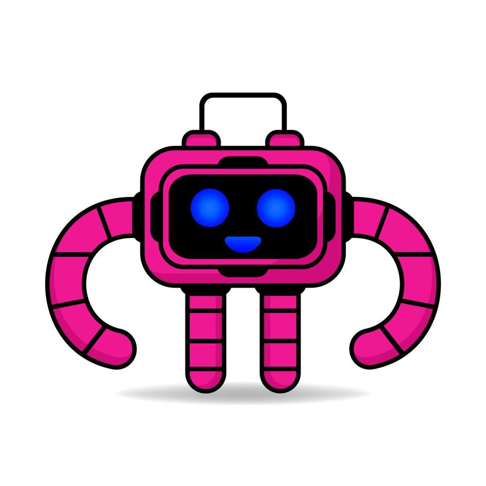 Cute robot mascot design kawaii vector