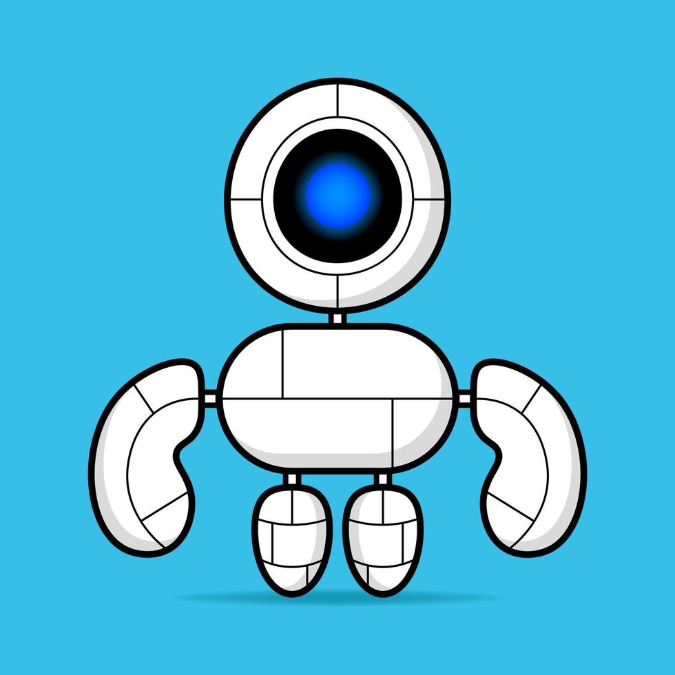 linda ilustración mascota robot diseño kawaii vector