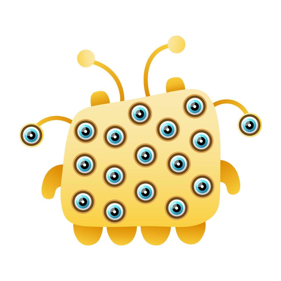 illustration unique alien design mascot vector