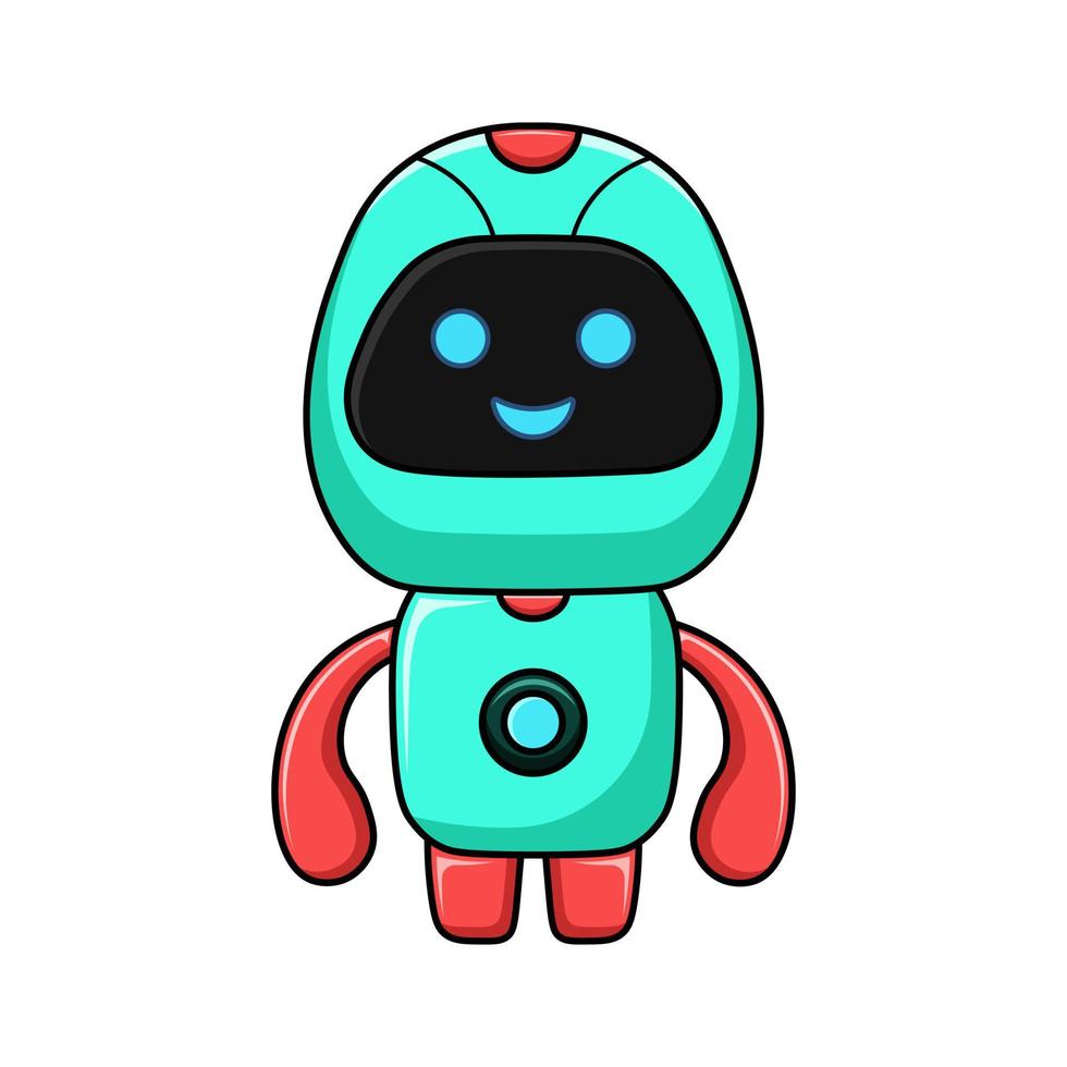 happy illustration robot design kawaii vector