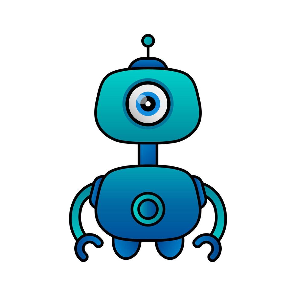 illustration vector robot design happy kawaii