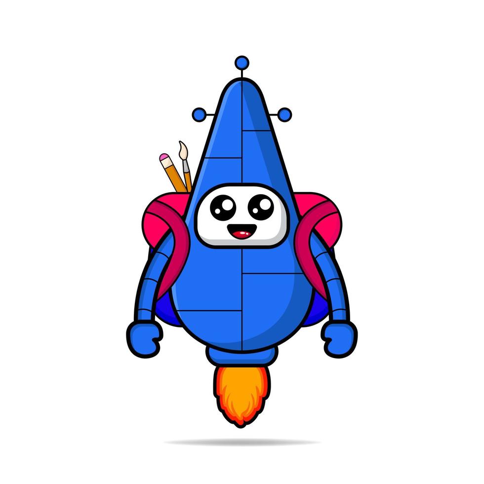 cute flying robot design carrying bag for back to school vector