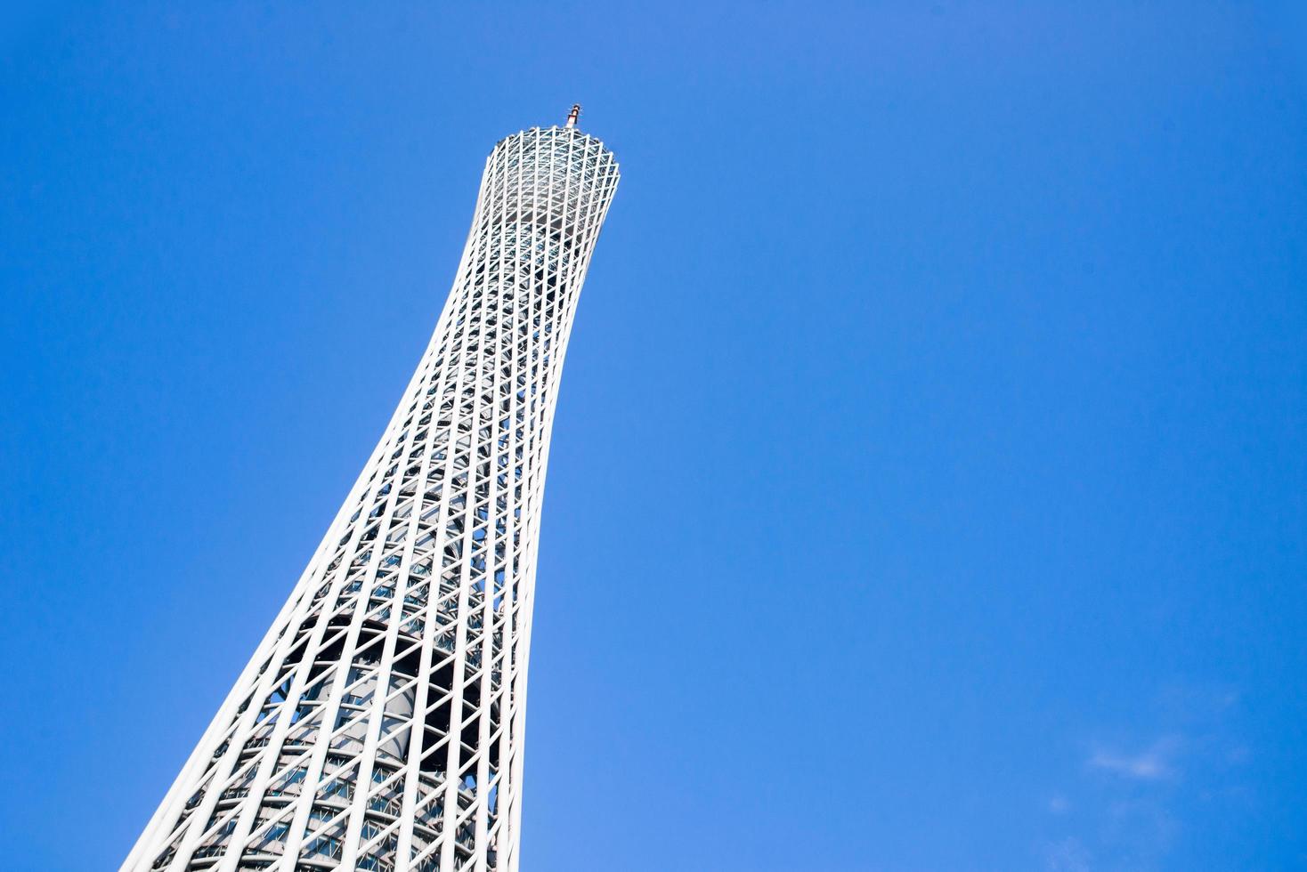 GUANGHZOU, CHINA - APRIL 02, 2017-Guangzhou Tower or Canton tower, formally Guangzhou TV Astronomical and Sightseeing Tower is a 595.7 metres tall multi-purpose observation tower in Guangzhou. photo