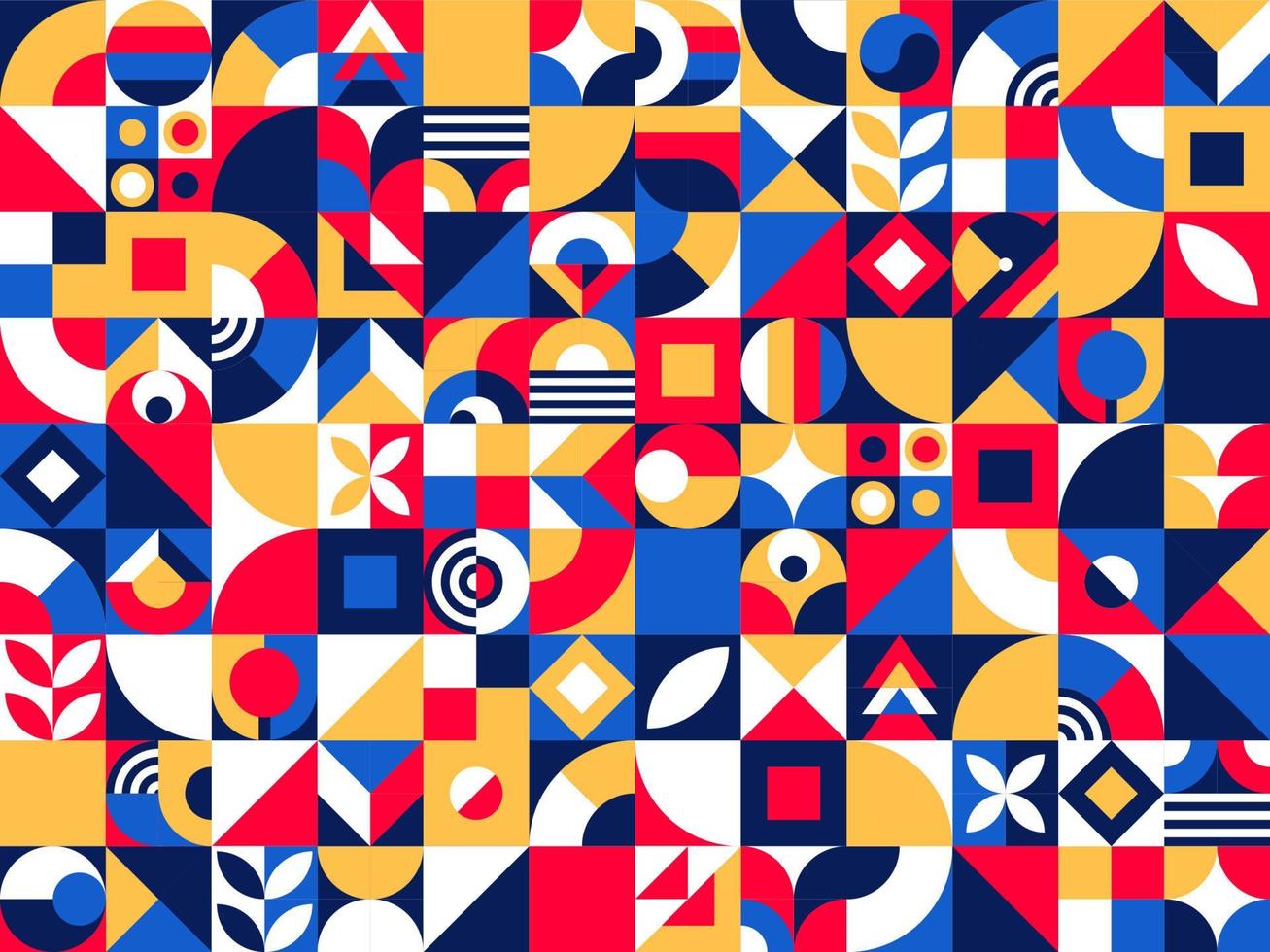 Bauhaus pattern, geometric abstract background vector