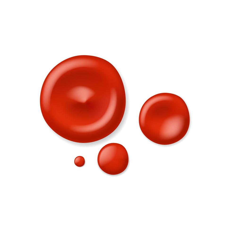 Red ketchup sauce splashes, vector blood spot
