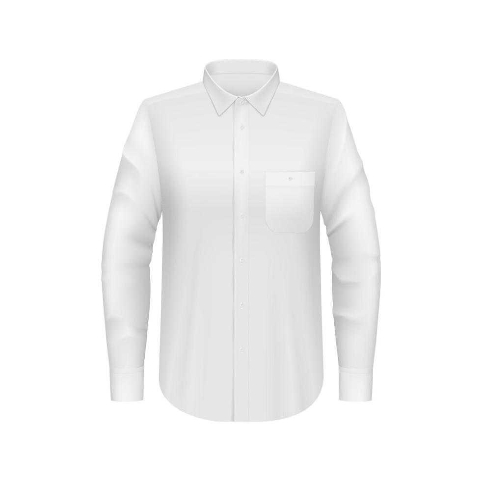 White men shirt mockup, 3d vector apparel design