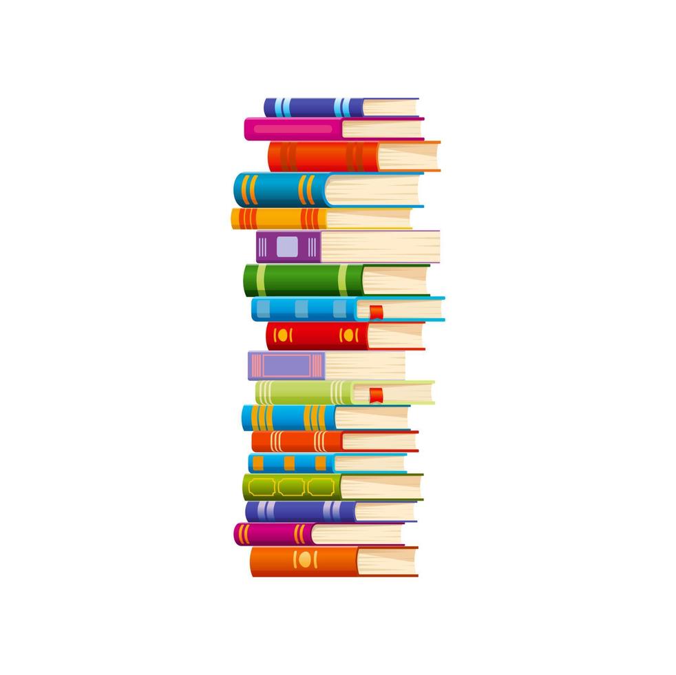 Education, science or bookstore high book stack vector