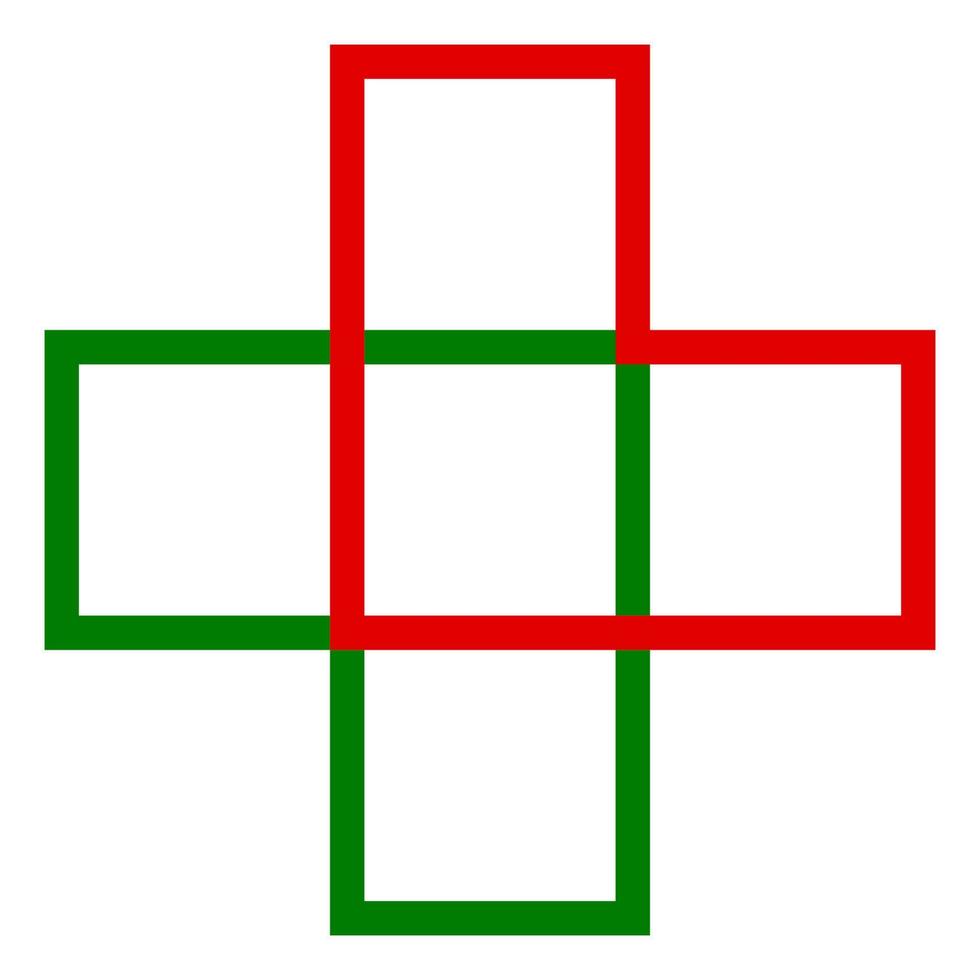 Medical cross health care logo, doctor cross red green health vector