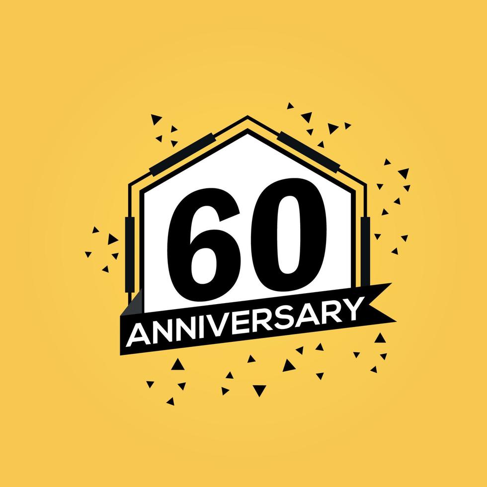 60 years anniversary logo vector design birthday celebration with geometric isolated design