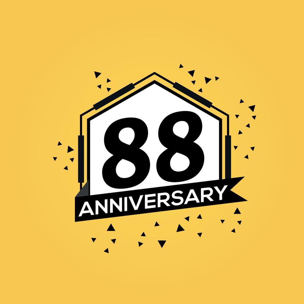 88 years anniversary logo vector design birthday celebration with geometric isolated design