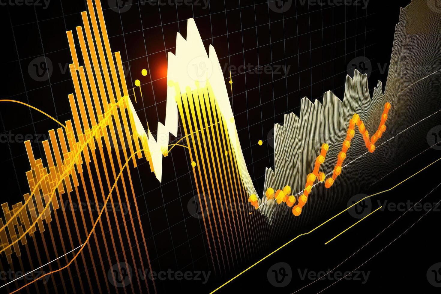 Close-up of a stock market graph showing a trend photo