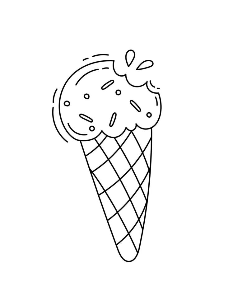 Ice Cream Popsicle Doodle Coloring Book with vector illustration for Kids