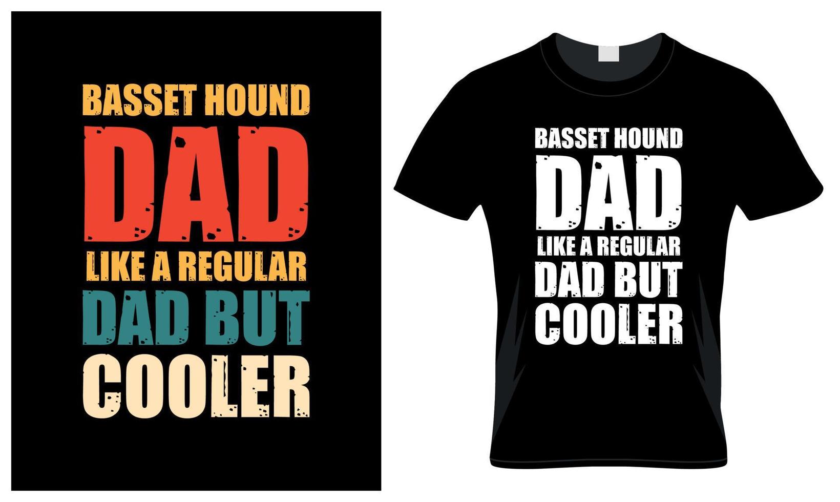 Basset hound dad lover father's day vintage t-shirt design vector