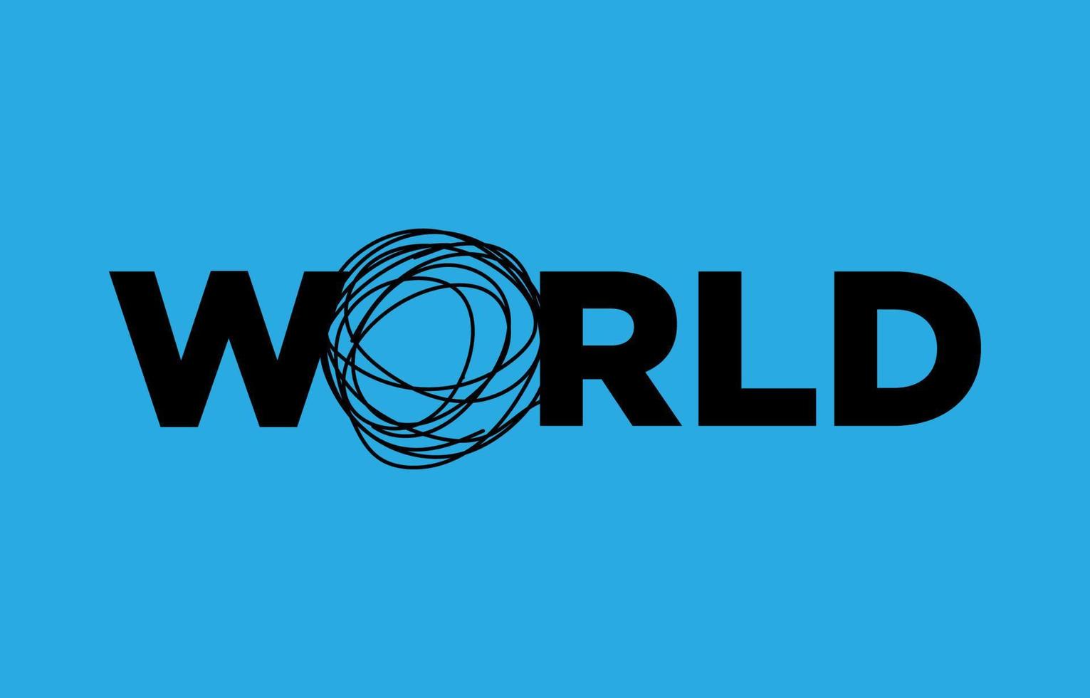 typography of world with intricate letter O as a problem in the earth vector