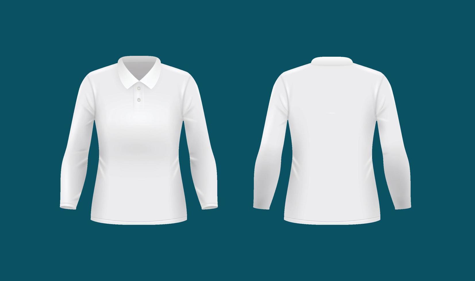 3D Girl White Long Sleeve Mockup vector