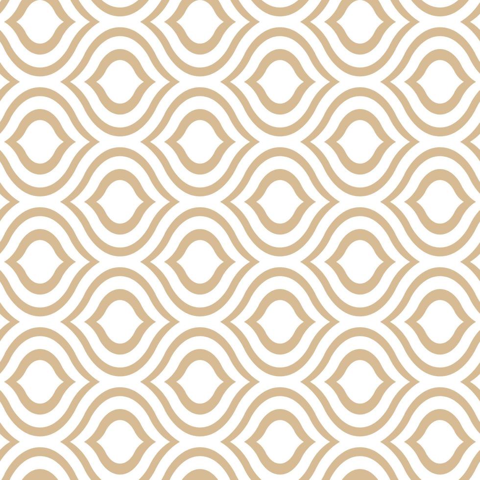 Abstract geometric gold pattern on a white background. Seamless linear illustrations in Arabic style. Stylish fractal texture. Vector drawing to fill the background, laser engraving and cutting.