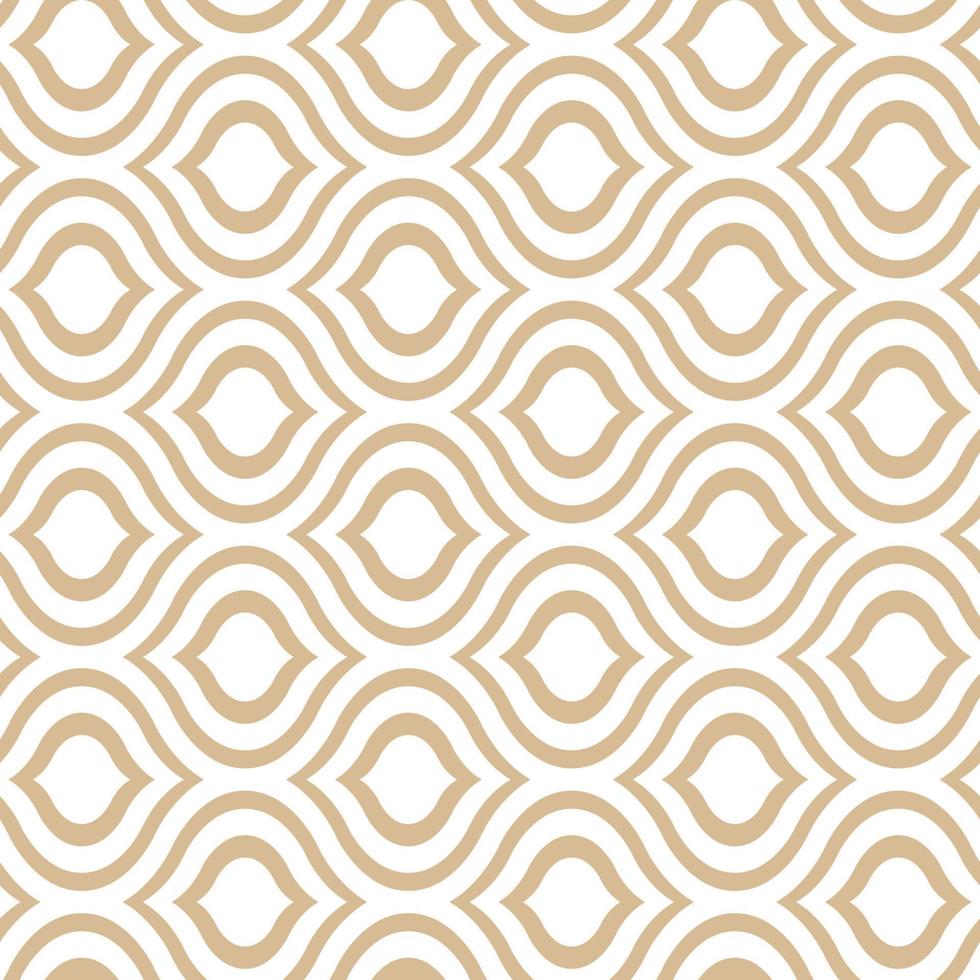 Abstract geometric gold pattern on a white background. Seamless linear illustrations in Arabic style. Stylish fractal texture. Vector drawing to fill the background, laser engraving and cutting.