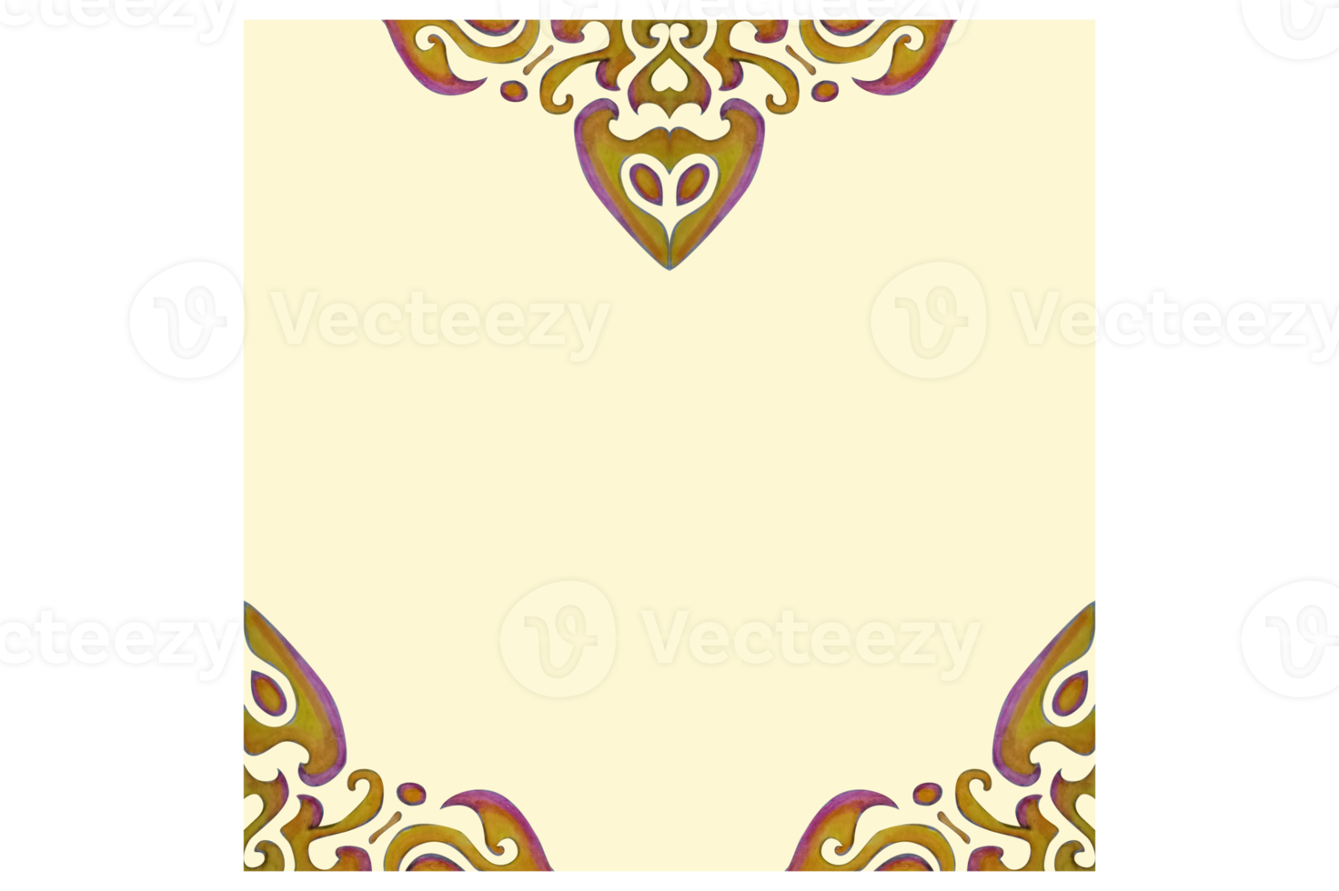 Square Background With Swirl Ornament Design png