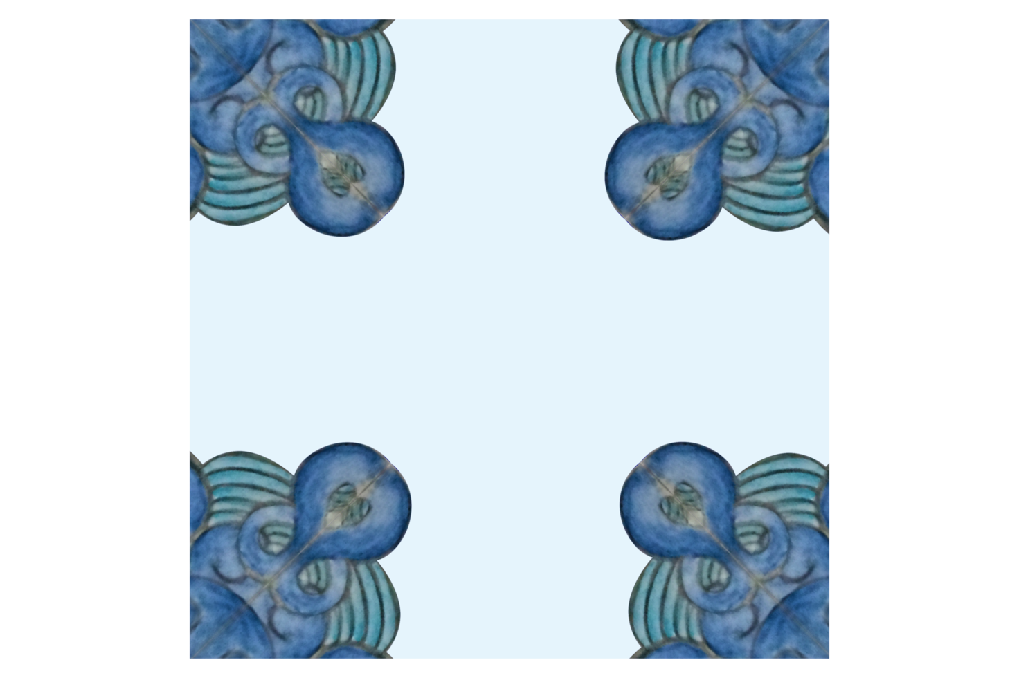 Square Background With Blue Water Wave Ornament Design png
