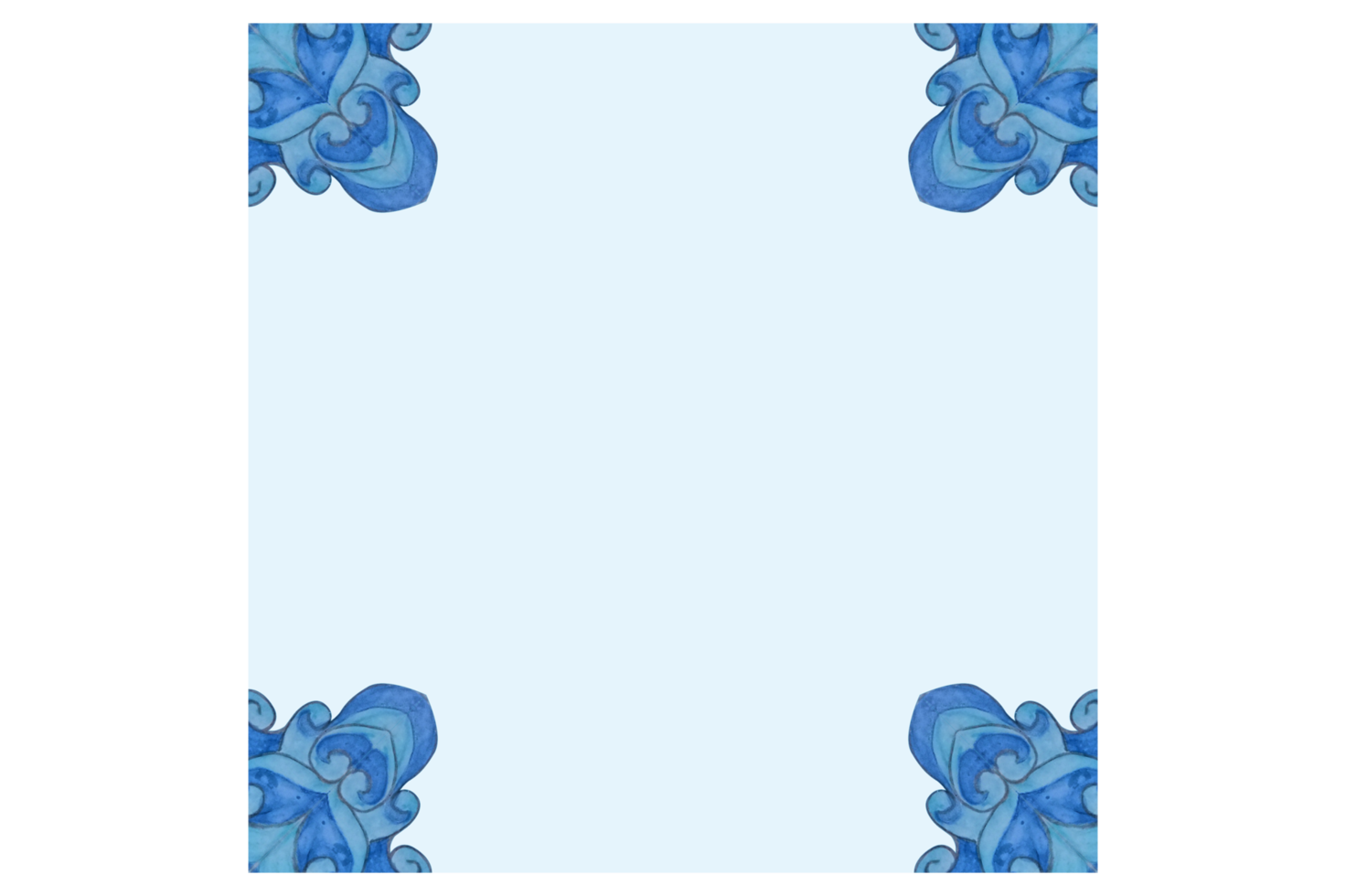 Square Background With Blue Water Wave Ornament Design png